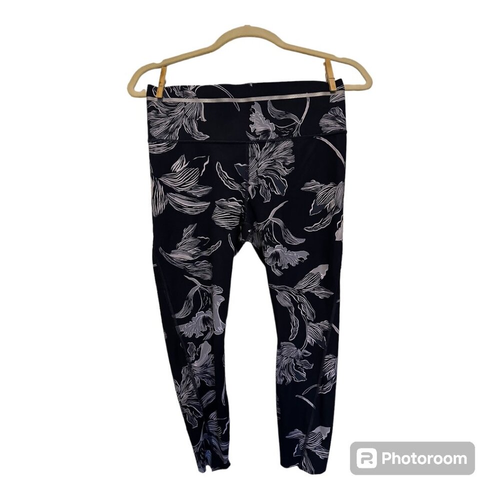 Athleta Floral Sonic Cropped Leggings High Rise Size Small